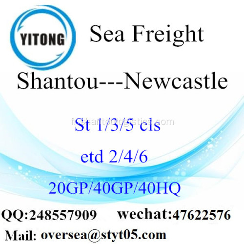 Fret maritime de Port de Shantou expédition à Newcastle